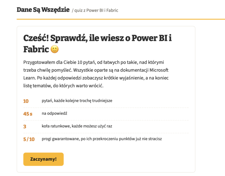 Quiz! Sprawdź ile wiesz o Power BI i Fabric?